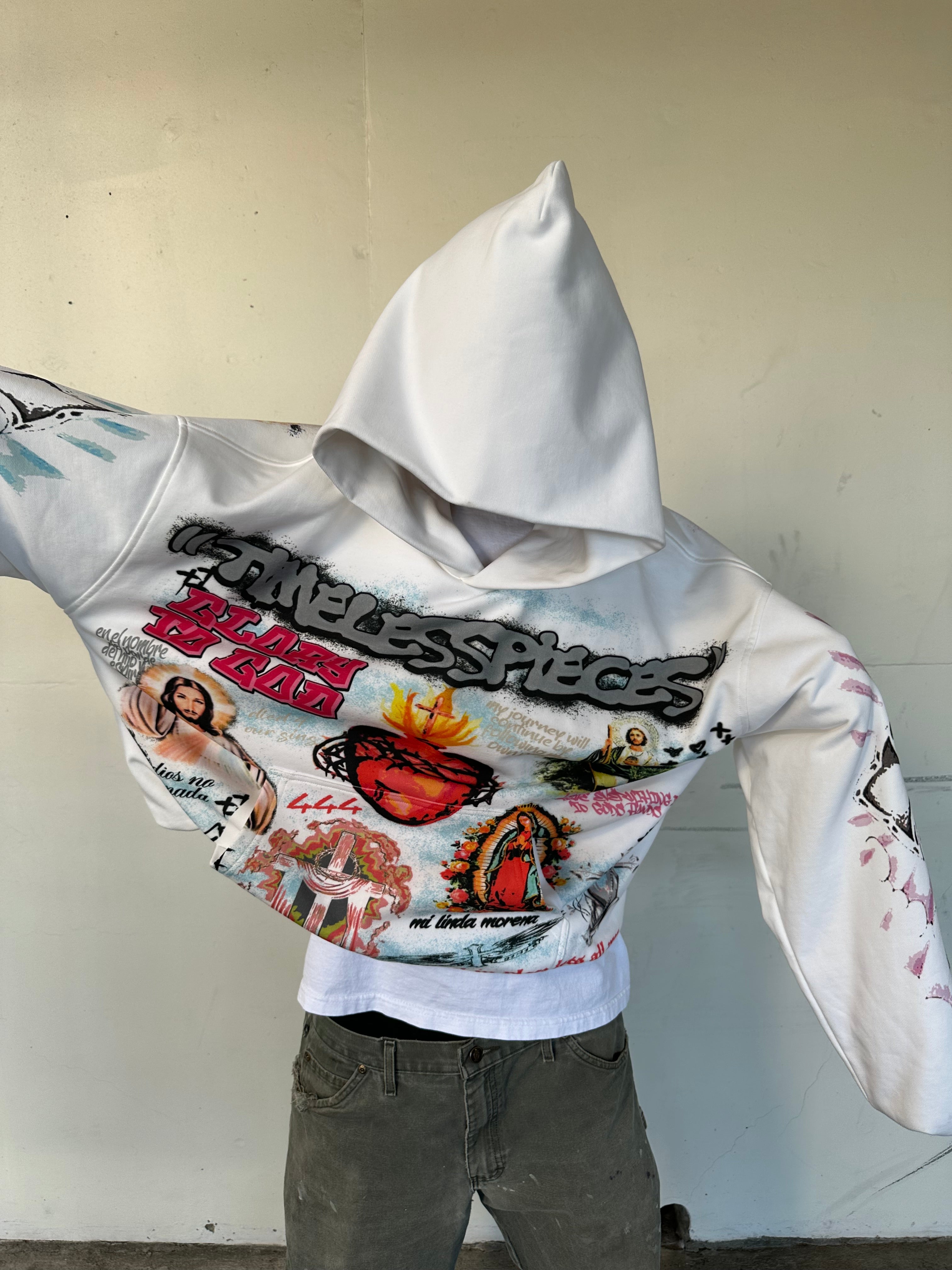 "Charcoal" Patchwork Hoodie