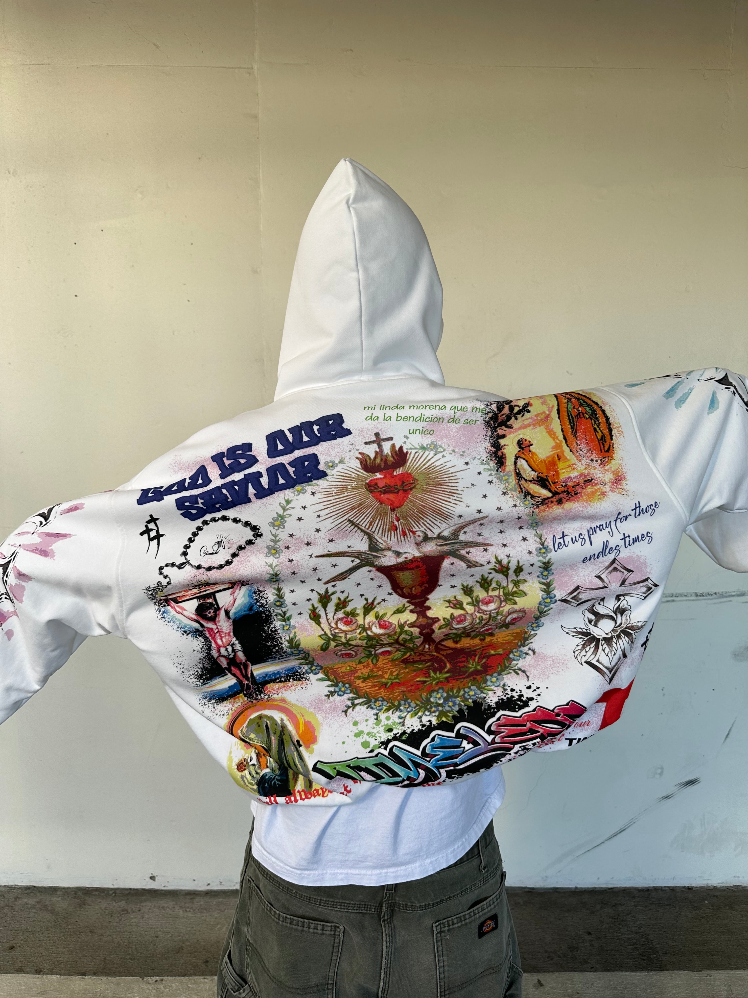 "Charcoal" Patchwork Hoodie