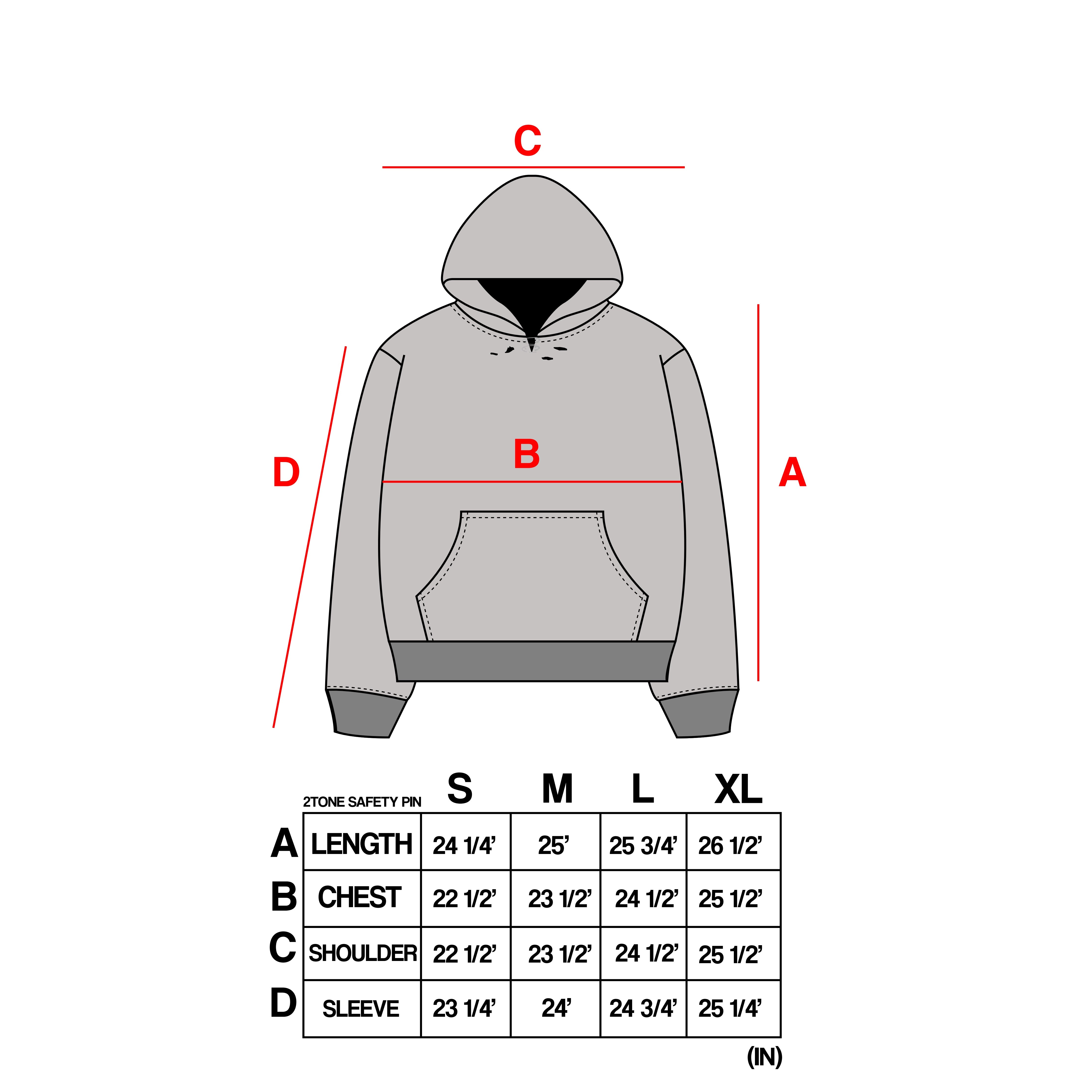 2Tone Safety Pin Hoodie